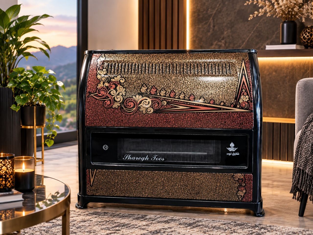 بخاری گازی 12000 برند شارق توس مدل شراره گرافیک